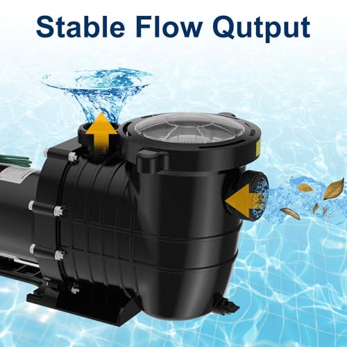 Pool Pump Above Ground/Inground 1.5HP 115V Powerful Copper Motor Self Primming 6600 GPH Powerful Selfpriming/with Strainer Basket,Includes Pipe Fittings by MEZOO - Used condition - Image 4