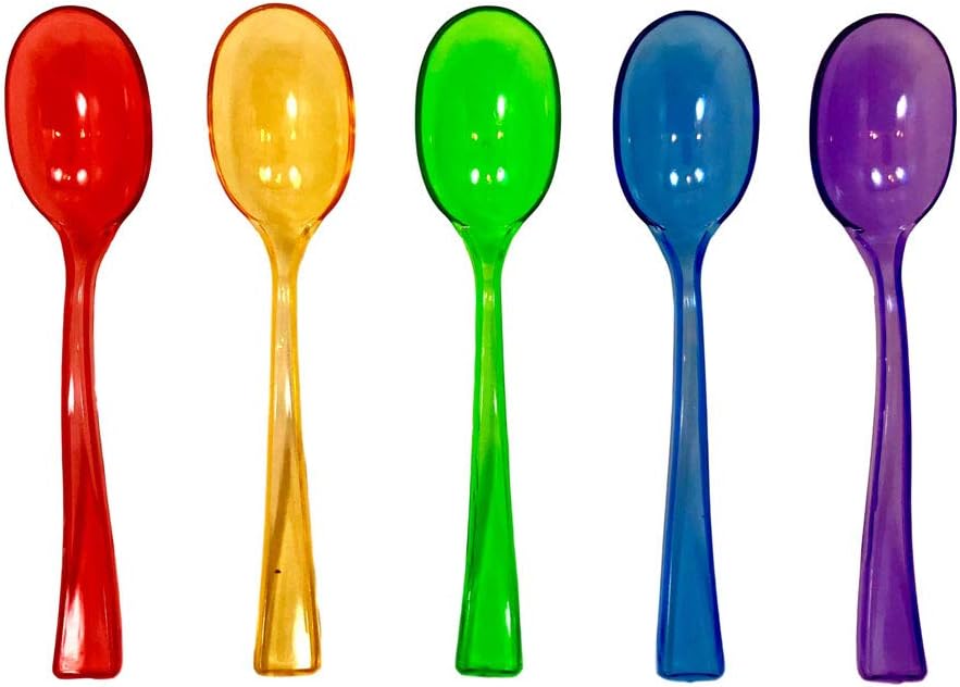 Rainbow Party Supplies Mini Appetizer Spoons Cocktail