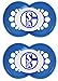 MAM Smoczek do gry w piłkę nożną, 2 sztuki, oryginalny smoczek w stylu kibica FC Schalke, przyjazny dla zębów smoczek dla niemowląt z silikonu MAM SkinSoft, 6-16 miesięcy
