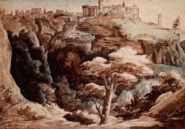 Tableau Toile Vue de Tivoli par Théodore Géricault SERENDIPITP 60x90cm