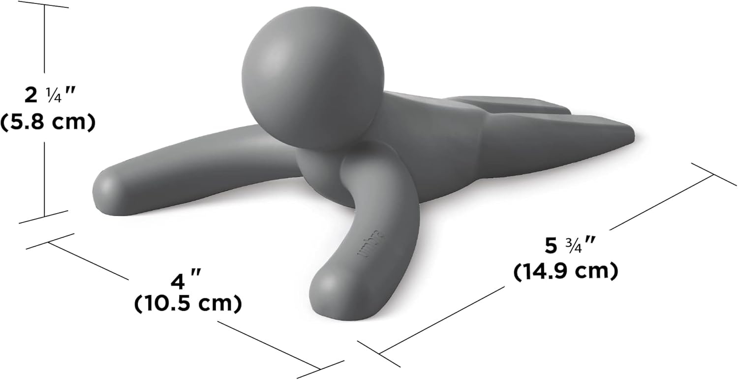 Umbra Buddy Door Stop, Heavy-Duty and Flexible, Soft-Touch Finish, Protects Your Floors, Single, Charcoal : Office Products