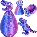 ISFOFO 3D Printed Dinosaur Toys Dragon Egg,Dragon Eggs with Dragon Inside,Crystal Fidget Toys, 3D Printed Dragon Egg Full Articulated Dinosaur Eggs Inside Out Toys (Rose-Blue)