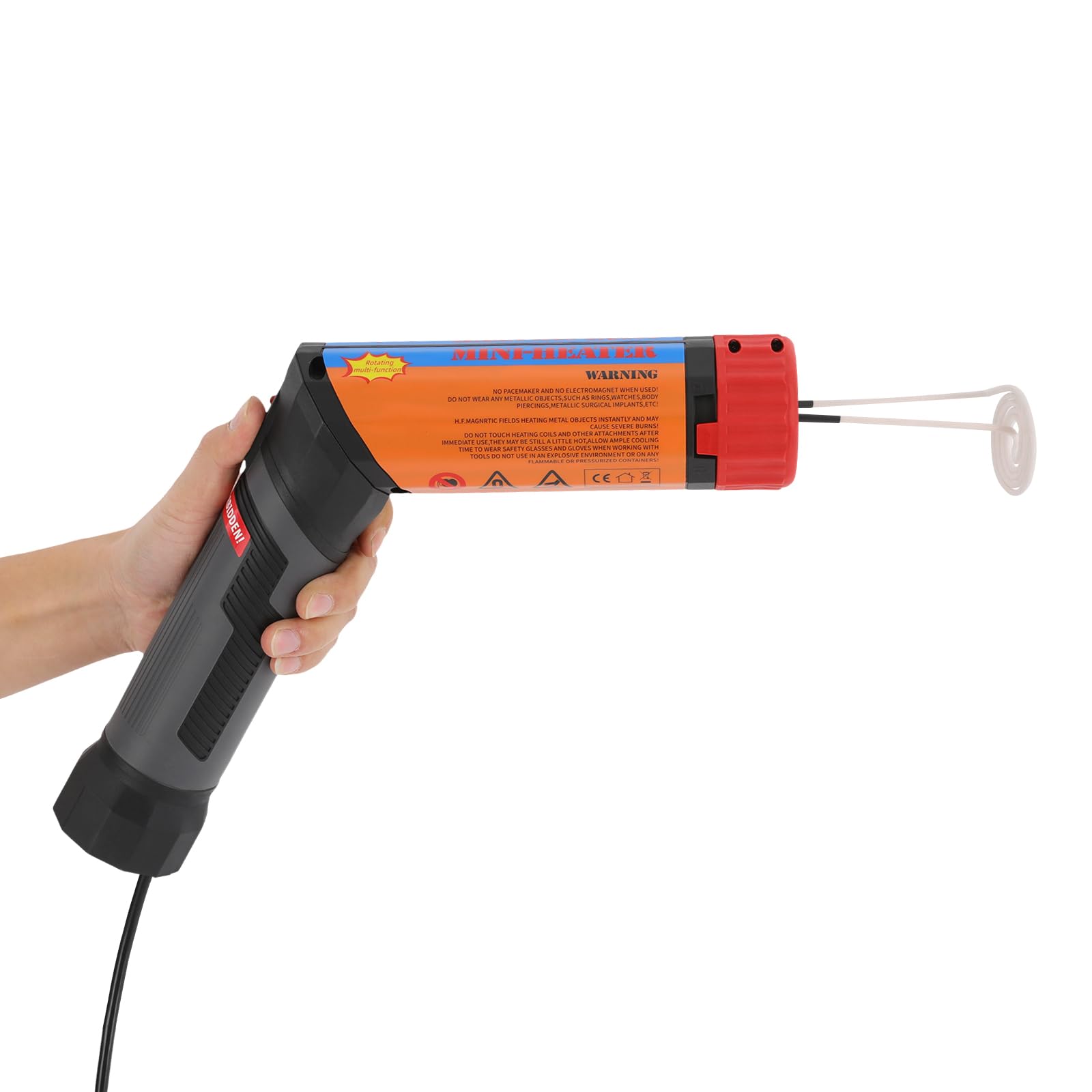 Calentador magnético de inducción de 1100 W de plástico, cobre, herramienta de inducción sin llama con 10 espirales calefactoras, calentamiento magnético de inducción, para quitar tornillos (negro)