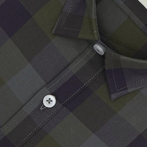 Image of GHPC 100% Cotton Checkered Half Sleeves Regular Fit Formal Shirt for Men