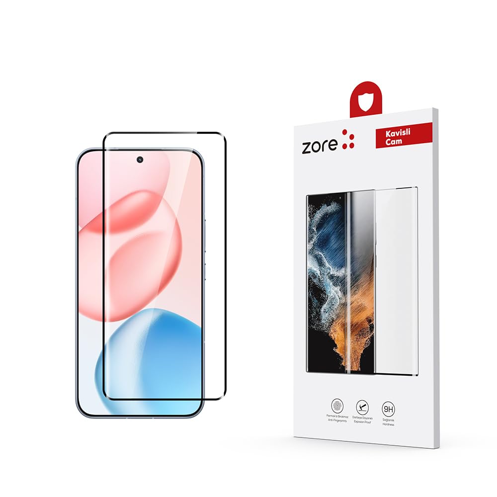 Zore Honor ile uyumlu 400 Pro Full Yapışkanlı Cam Ekran Koruyucu Şeffaf
