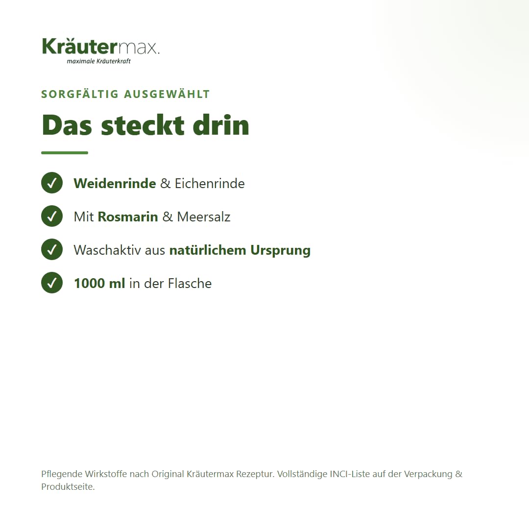 Kräutermax Weidenrinden Shampoo Läuse mit Weidenrinde Extrakt 1 x 1000 ml