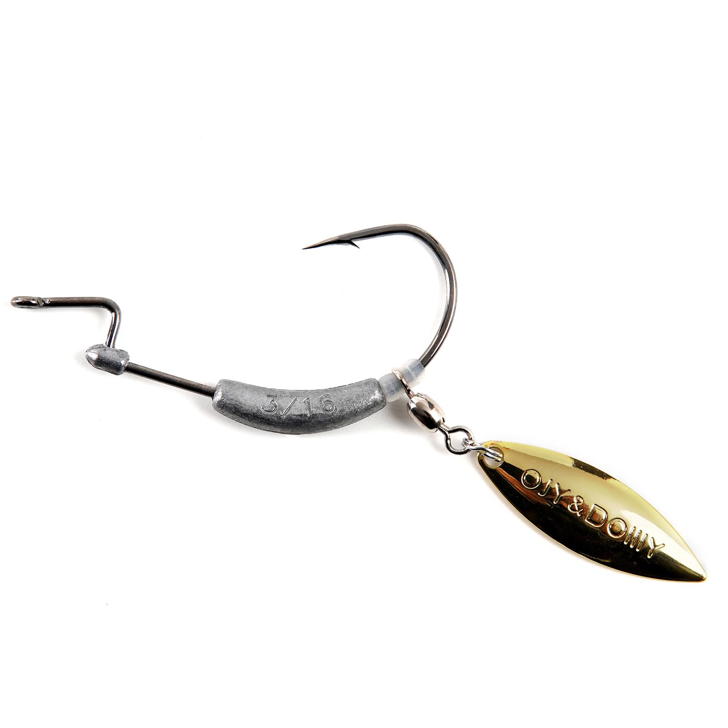 Underspin Weighted Swimbait Hooks with Molded Bait Keeper, Equipped with Weedless EWG Worm Fishing Hooks 1/8oz (8 PCs)