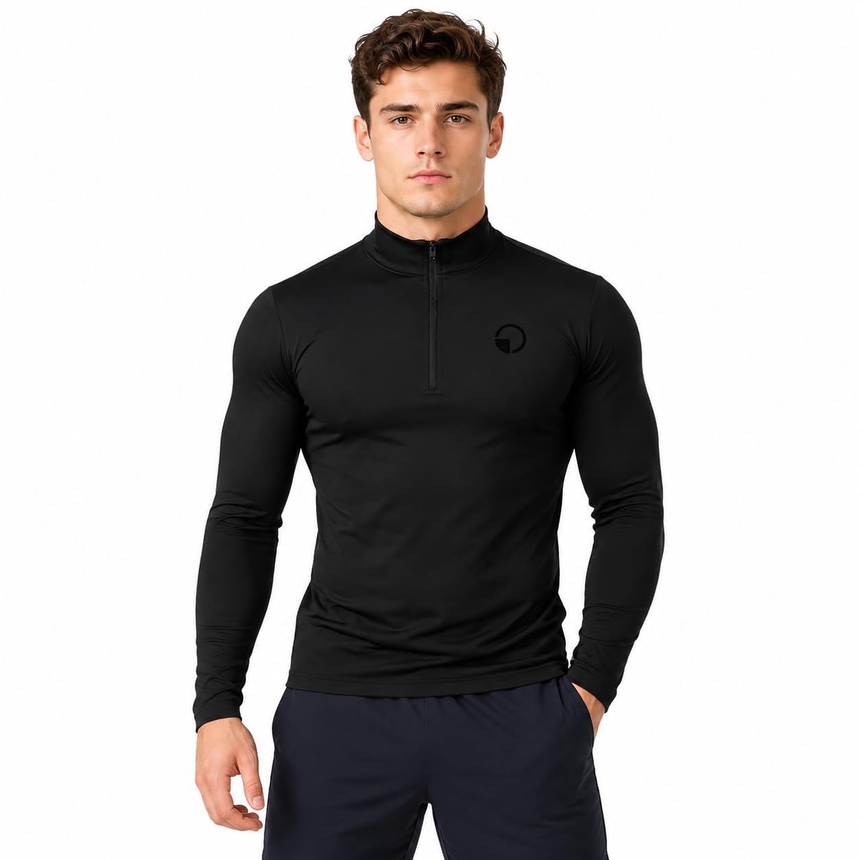THIRD QUADRANT Men Tshirt || Mens Sports T-Shirts with Full Sleeves, Black (in, Alpha, S, Regular, Black)