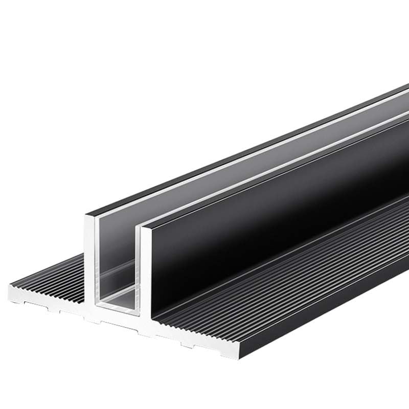 Canal en aluminium pour panneau de verre de douche 150 cm de long épaisseur 1,6 cm