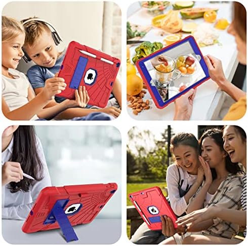 New Herize iPad 10.2 Case 9th/8th/7th Generation for Kids Boys Girls | Protective 10.2 inch iPad Case 2021/2020/2019 with Pencil Holder | Shockproof iPad Case 10.2 with Kickstand-Blue & Red