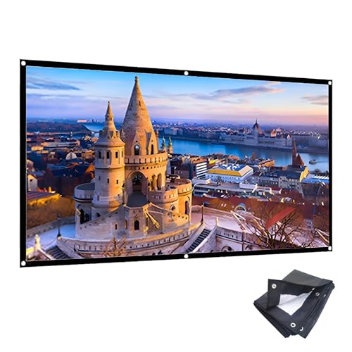 ZIHQRgE Faltbare Projektionsleinwand 72–300 Zoll 160-Grad-Betrachtungswinkel 16:9 Anti-Falten Filmleinwand mit Seilen und Tragetasche(200 Inch 16:9)