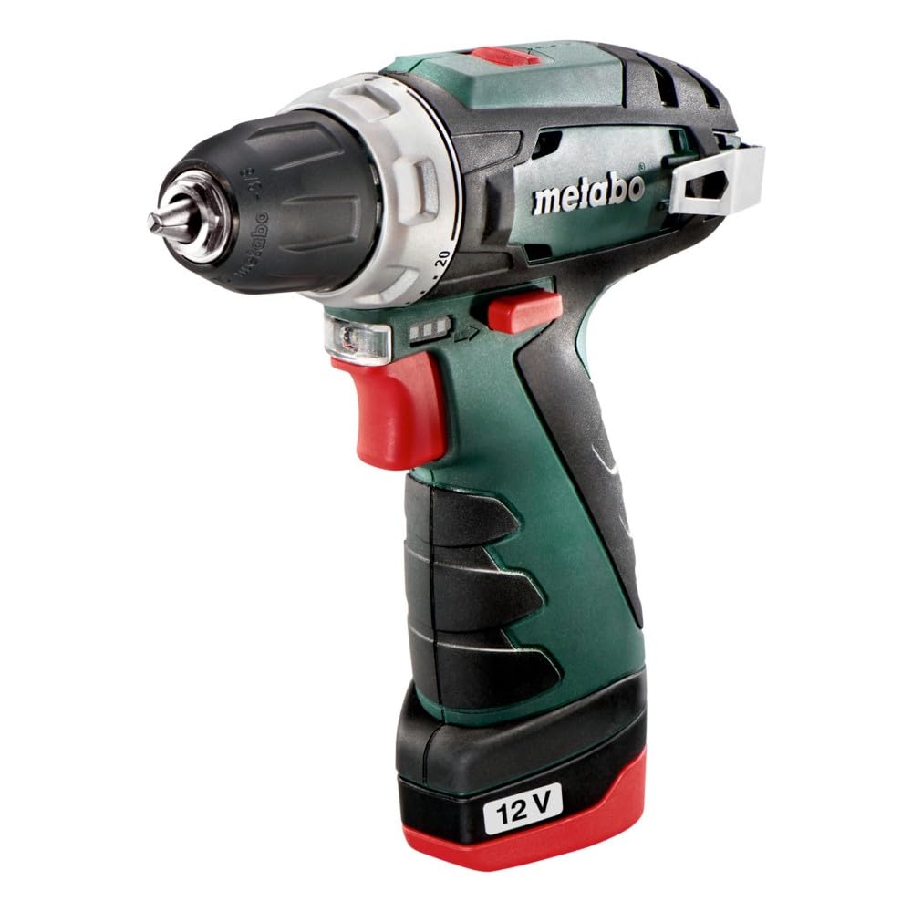 Metabo 600984000 PowerMaxx BS Basic Cordless Drill/Screwdriver, 2 x 12V 2.0Ah, LC12 Charger, Cardboard Box