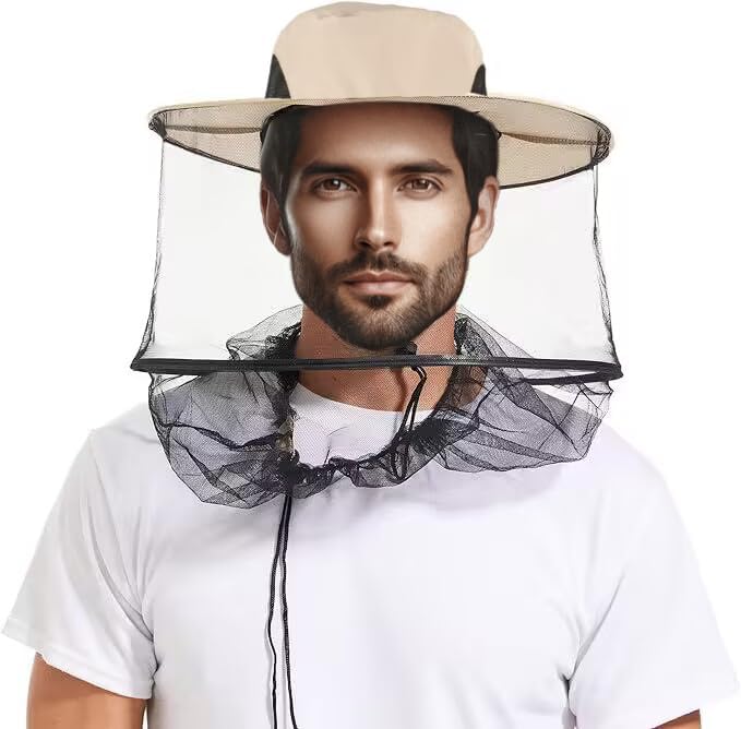 Aventik Adjustable Mosquito Hat with Netting for Maximum Bug Pair with Mosquito Jacket