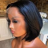LUFFYWIG 360 Short Bob Lace Wigs Human Hair Brazilian Black Women 150% Density Pre Plucked With Baby Hair 100% Unprocessed Virgin Human Hair 8'