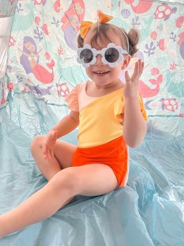 Toddler Girl Baby Ruffles Mermaid Fish Scale Swimsuit One Piece Swimwear Bathing Sunsuit3