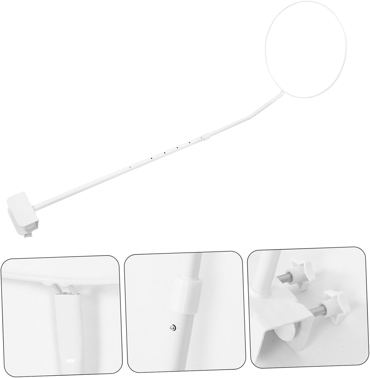 UKCOCO Sturdy Iron Crib Mosquito Net Holder Bracket for Bed Canopy Rust Net Stand with Sag Design Suitable for Boys Crib Support Frame