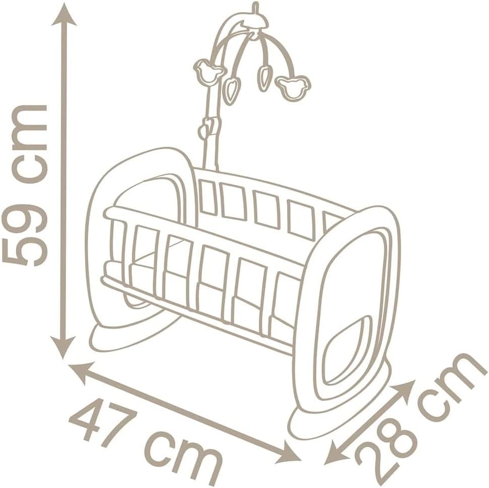 Smoby 7600220372 - Baby Nurse Doll Cradle - Baby Nurse Doll Cradle for Dolls up to 42 cm, From 18 Months
