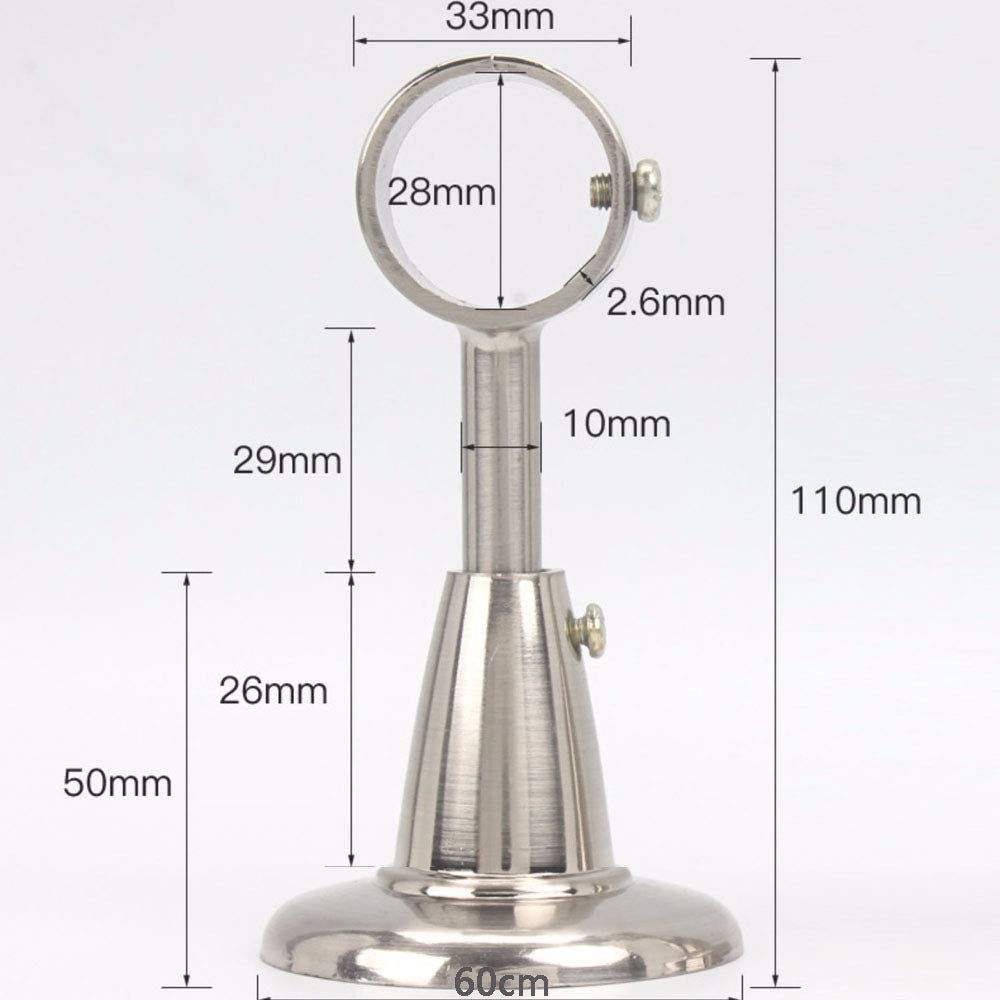 4pcs Support mural réglable pour tringle à rideau Support de Tringle à Rideau au Plafond 19mm 28mm