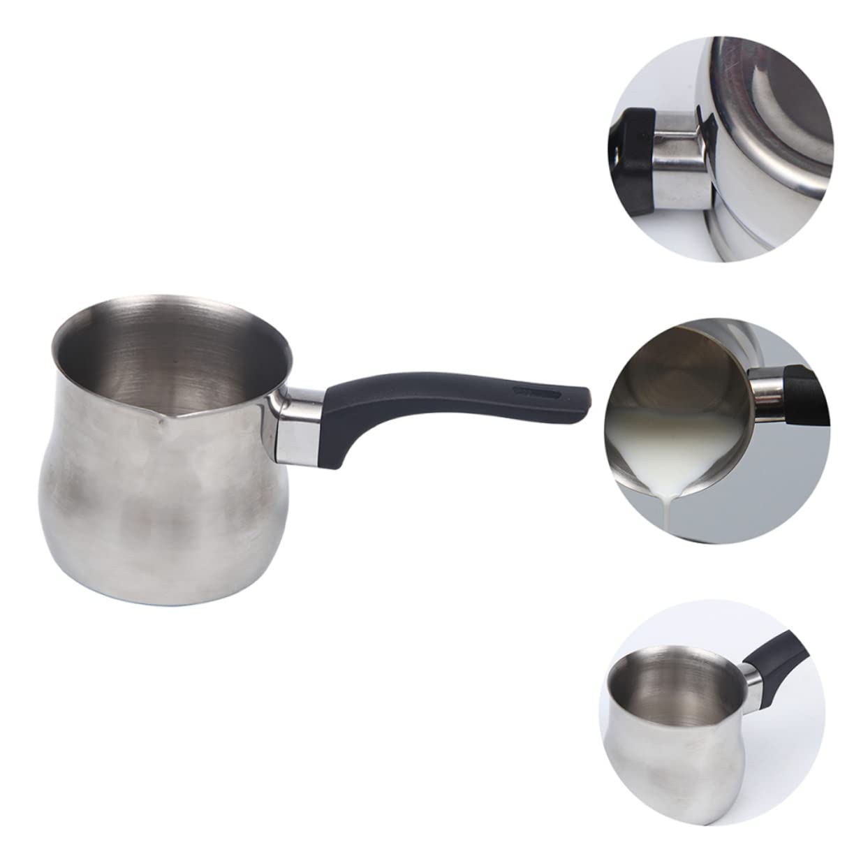 SOLUSTRE Milchaufschäumer Silberfarbener Schäumbecher Kännchen aus Edelstahl 250ml Latte Art Milchbecher mit Zylindrischer Form zum Aufschäumen und Servieren von Milch für Cappuccino