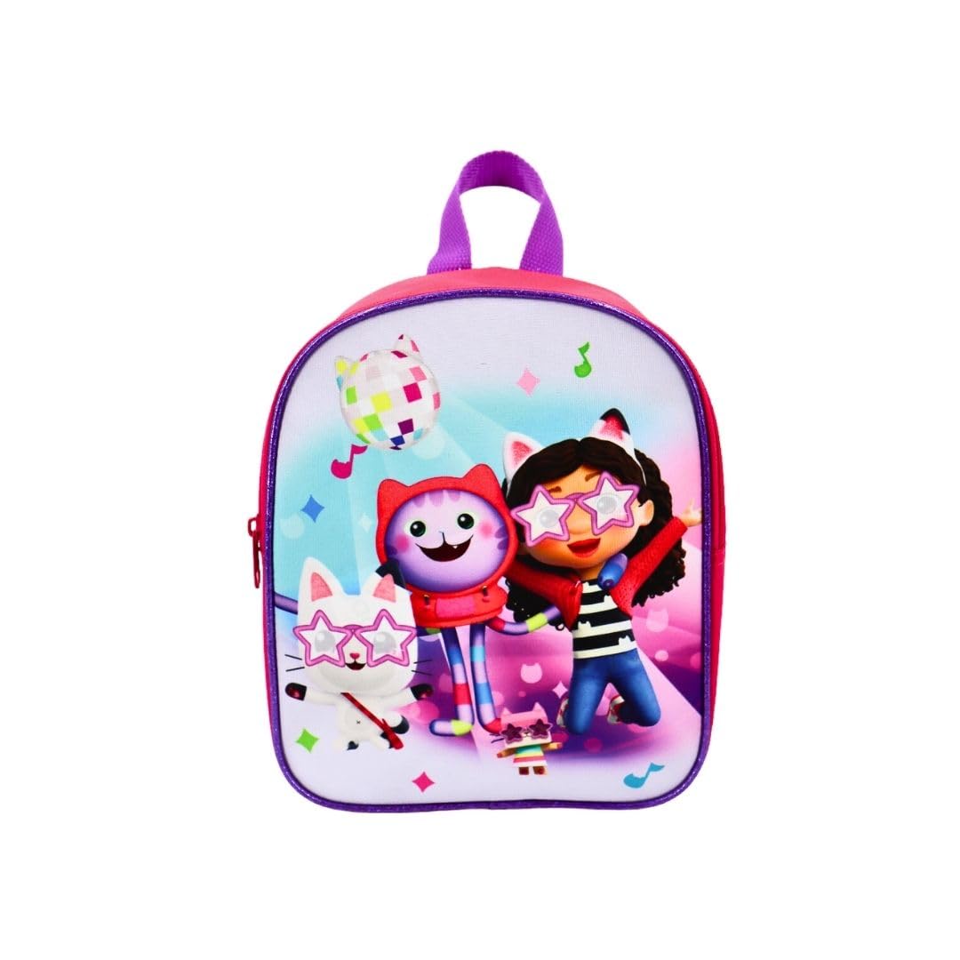 safta GABBY'S DOLLHOUSE CONFETTI - Zaino per bambini, zaino per scuola, adattabile a carrozzina, ideale per asilo, comodo e versatile, qualità e resistenza, 22 x 10 x 27 cm, rosa/turchese, M, Casual