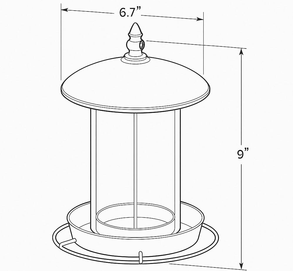 Metal Bird Feeder for Outside Hanging,Wild Bird Feeders for Cardinal, Large Roof and Tray - 6 Port - Image 2