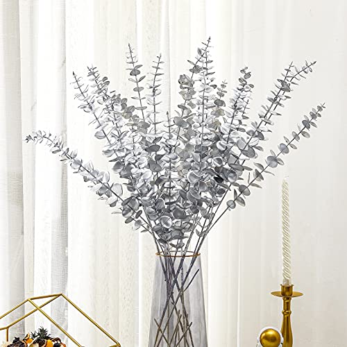 Green Home 3 Pcs Faux Eucalyptus Spray Artificial Eucalyptus Branches Stems For Wedding Party Flower Arrangement (Silver X3) (Zz101) #TOP3