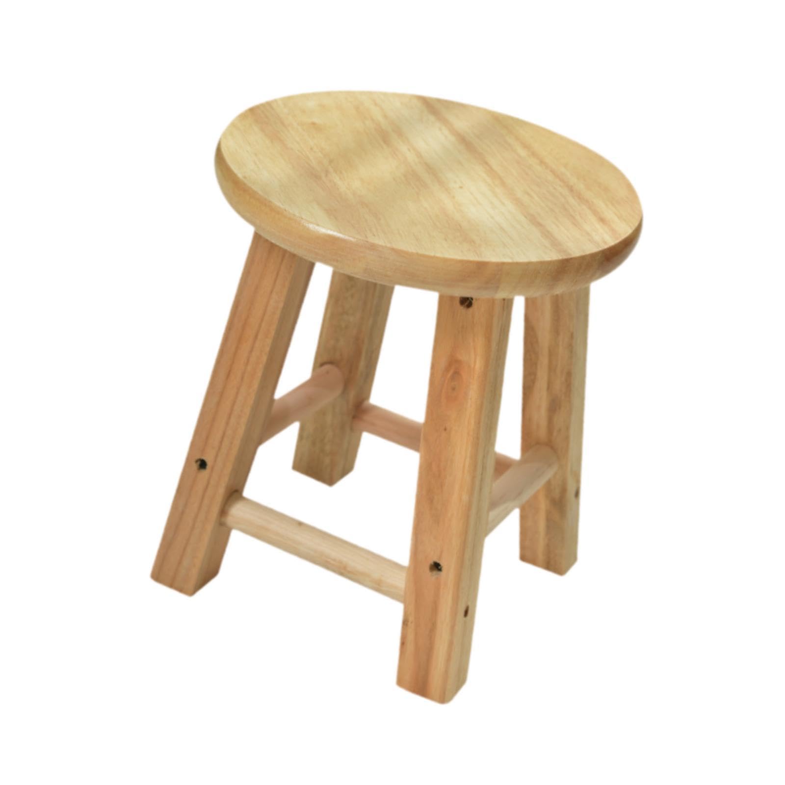 Sharplace Tabouret en Bois Petit Repose-Pieds décoratif Plante Tabouret escabeau Tabouret Rond en Bois pour Salle de Jeux Maison Chambre Porte, Style A, Hauteur 30cm