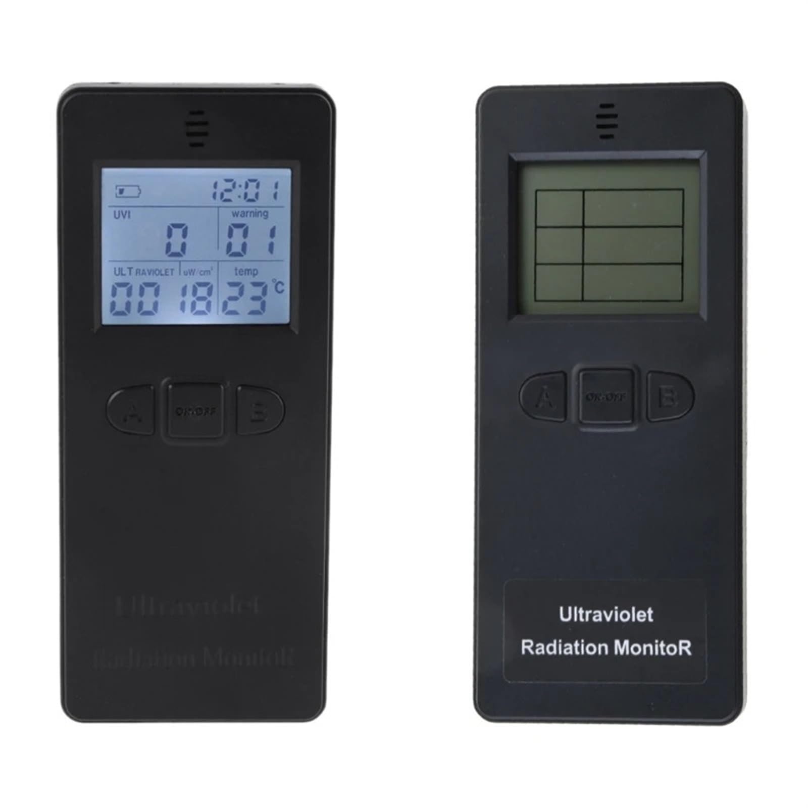Medidor de Tinte, Detector de radiación UV Medidor UVI Probador de radiómetro con termómetro Radiómetro UV con pantalla de temperatura