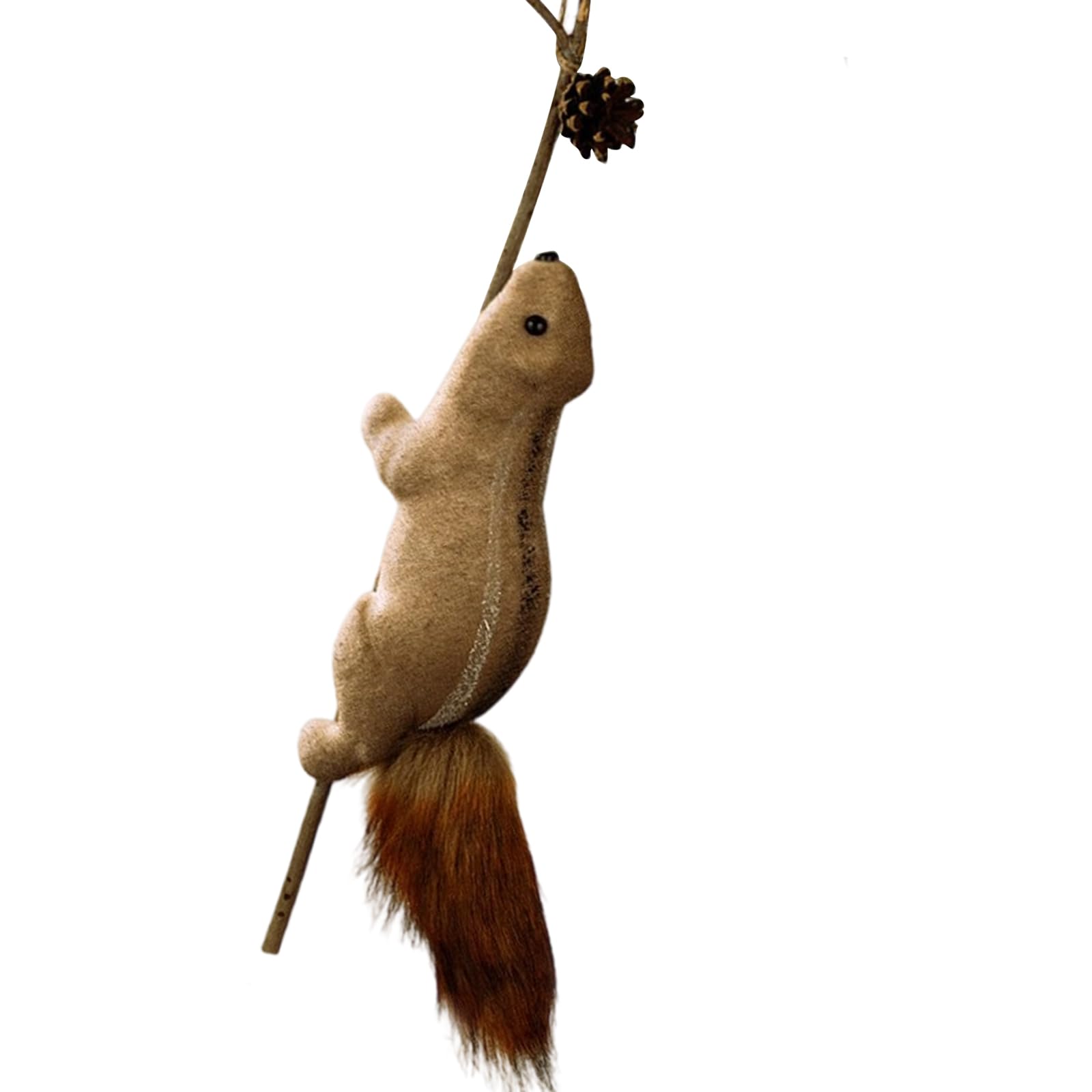 Jazuaiao Realistic Squirrel Ornament with Pinecones Christmas Tree Artificial Animal Hanging Decorations for Indoor and Outdoor Christmas Squirrel Foam Ornament