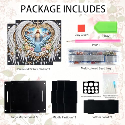 Image of Jesus Diamond Painting Pen Holder, DIY 5D Crystal Rhinestones Diamond Art Pencil Organizer, Decorative Desk Storage for Home and Office Supplies, Perfect for Storing Pens, Pencils, and Rulers