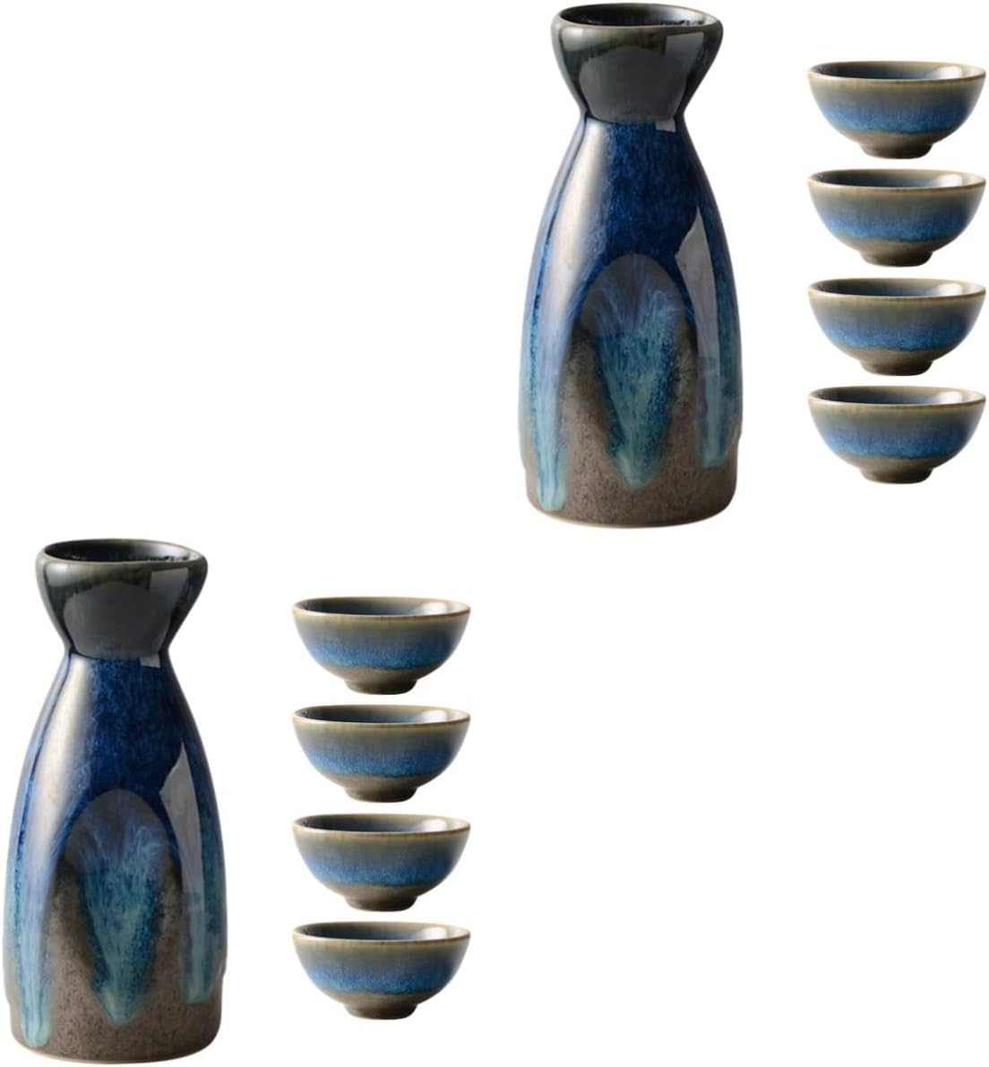 Ensemble de tasses à saké, tasses à saké japonaises, 3 ensembles de verres multi-usages traditionnels – Design de bouteille, tasses à thé, cadeaux antiques et carafe chauffante, verre multi-vintage av