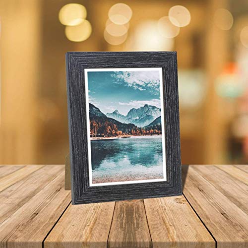 Nuolan 5X7 Picture Frame With Mat Rustic Black Wood Pattern Set Of 2, Display - 4X6 Photos With Mat, 5X7 Without Mat (Nl5X7-Dg) #TOP4