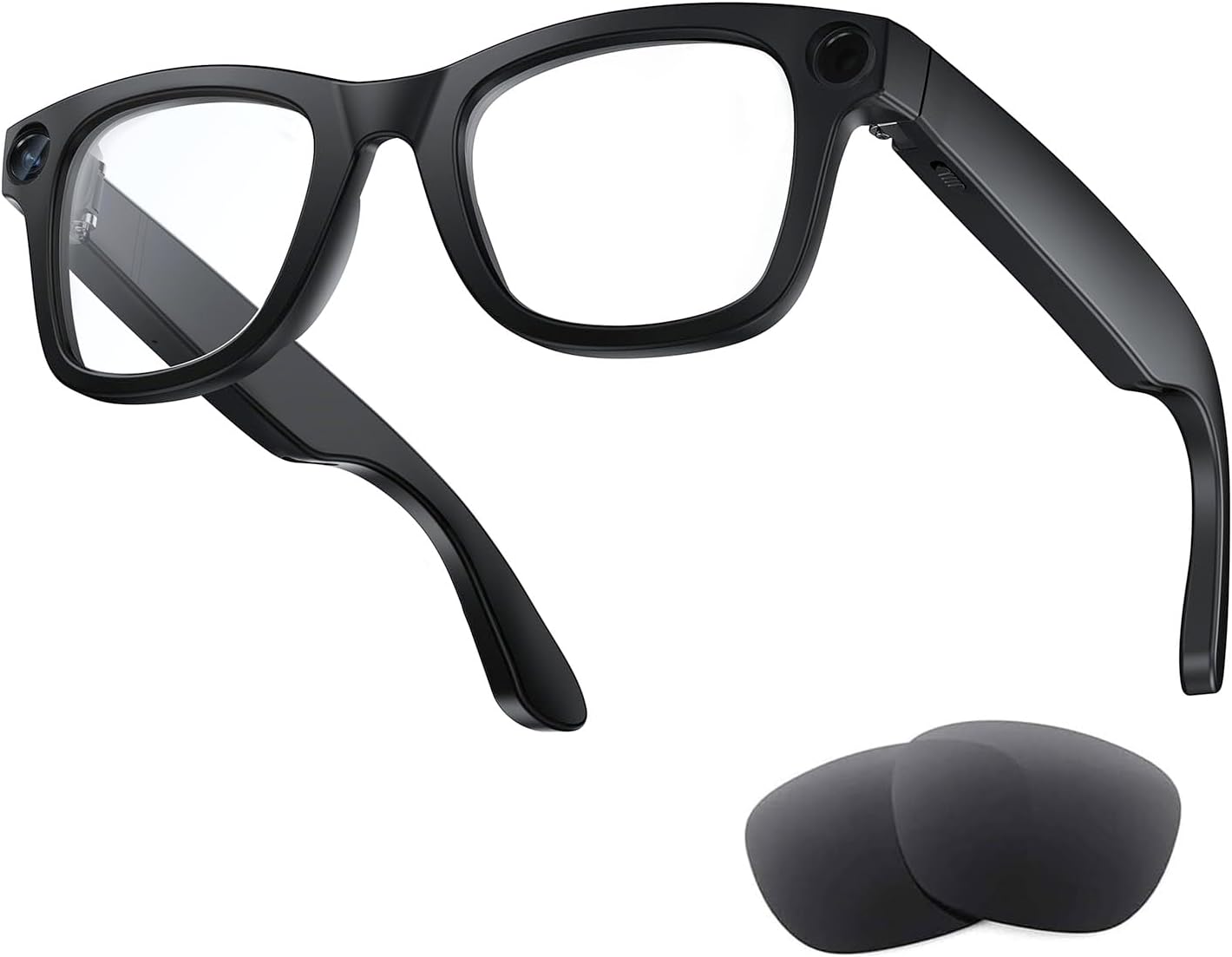 AI Smart Bluetooth Glasses with Camera, 8MP HD Camera Glasses, 1080P Video Recording Sunglasses, Real Time Translation, Voice Assistant, Open-Ear Audio for Travel, Meetings & Vlogging