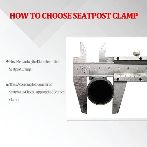 Miniatura 4 de Abrazadera de tija de sillín de 1.000 in y 1.126 in de liberación rápida, abrazadera de tija de sillín casual de carretera (negro)