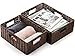 TOPZEA 2 Pack Brown Wicker Storage Basket for Shelves, Hand Woven Paper Rope Shelf Basket, Pantry Organization Baskets with Handle, Decorative Closet Organizer Bins for Kitchen, Bathroom, Coffee Bar