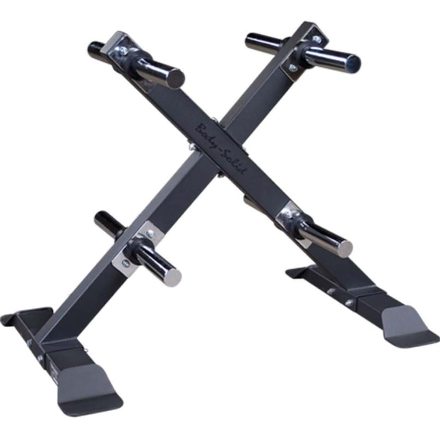 Body-Solid (GWT66) X-Factor Plate Tree - Heavy-Duty Steel Olympic & Bumper Plate Rack with 1200lb Capacity, 8 Chrome Posts, Home & Commercial Gym Storage Stand