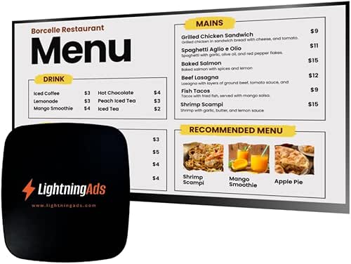 Digital Signage Player for Restaurants – Includes Free Upload &