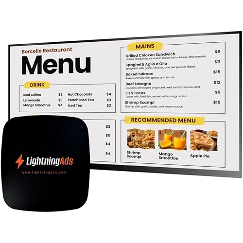 Digital Signage Player for Restaurants, Easy Setup, Free Plan Included, Menu Scheduler, Canvas Designer, PowerPoint & AI Enhancer