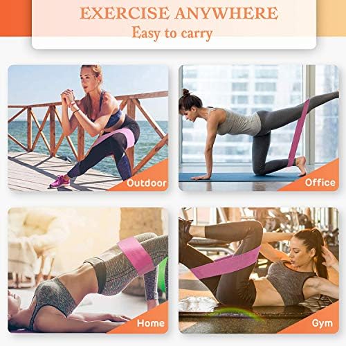 Jedebar Resistance Bands Non-Slip Fabric Booty Bands, 3 Strengths Level Optional Fitness Loops for Glutes Hips Legs Yoga Pilates Exercise Physiotherapy and Recovery Workout