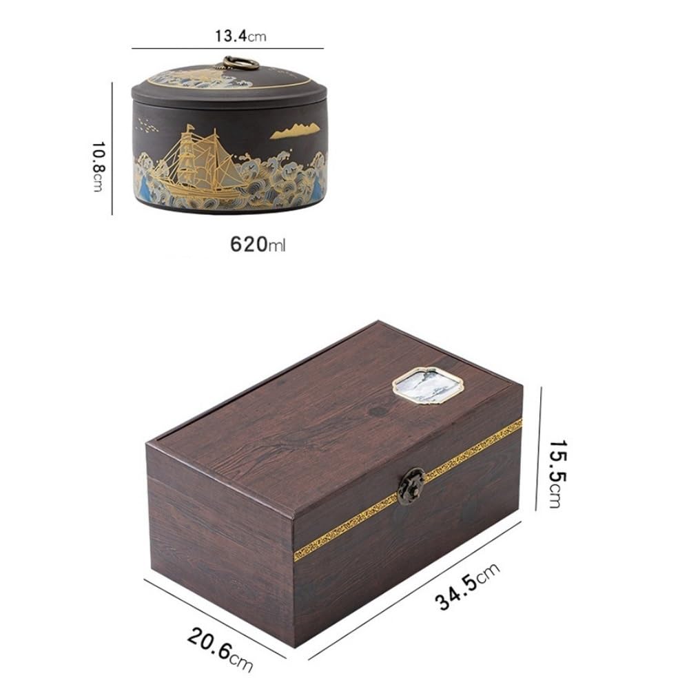 Contenitore per il tè in ceramica, contenitore per il tè in ceramica viola sabbia, lattine per il tè sfuso, contenitori per il tè, lattine sigillate, set da tè cinese retrò, set di scatole con latti