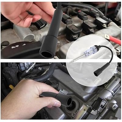 Spark Plug Tester with Indicator Lights,Spark Tester Small Engine for Check Ignition System,Universal Ignition Coil Tester Tool Car Accessories for Cars,Motorcycle,Lawn Mower (1PCS)
