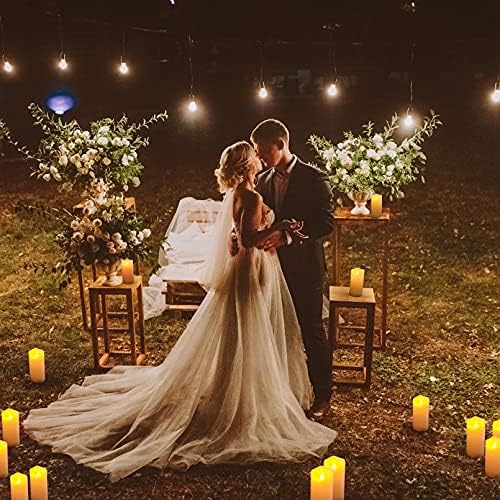 Ymenow Real Wax Pillar Candles with Remote (3*6"), 2pcs Battery Operated Flameless Real Wax LED Pillar Candle Lights with 2/4/6/8H Timer for Home Table Halloween Christmas Decorations - Warm White