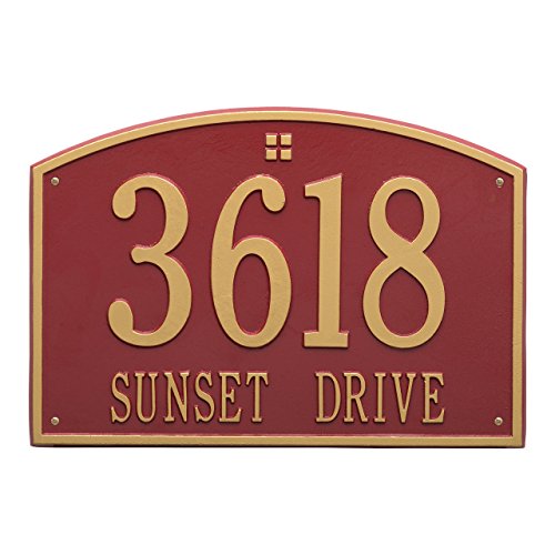 2 Line Cape Charles Estate Address Plaque 20.5"W x 14"H - Large 7" High Numbers - Aluminum