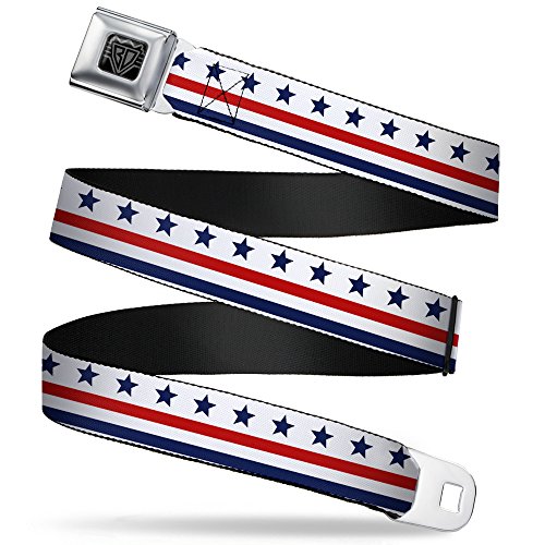 Cinturón de seguridad de acero inoxidable Buckle-Down con acabado premium de estrellas