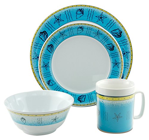 Galleyware Offshore 24 Piece Melamine Non-Skid Dinnerware Set