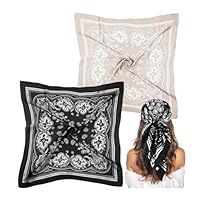 HSUYUN 2 Pièces Foulard Soie, 70 x 70 cm Foulard Cheveux