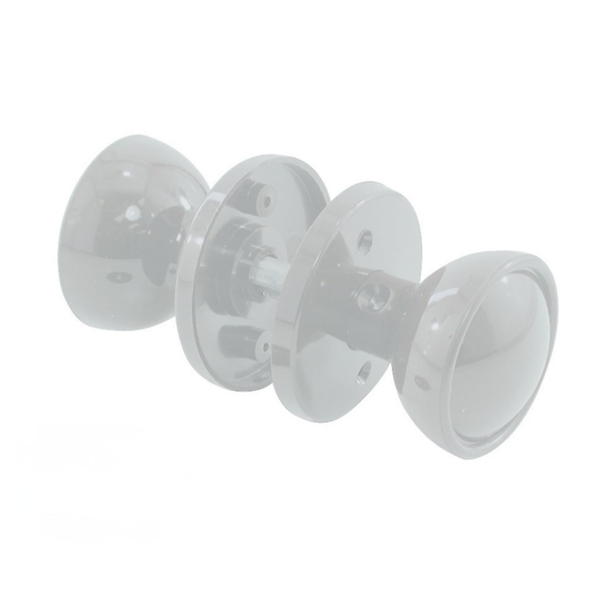 Keypak White Plastic Rim Mortice Door Knob Set For Wooden External And Internal Door Knobs Shed Keyhole Escutcheons- Spindle & Fixings Included (1 Pair)