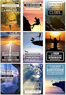 Outus 9 Pieces Inspirational Quote Wall Art Motivational Posters Quote Words Saying Wall Poster Painting Motivational Wall Art Inspirational Posters with Glue Point Dots, 17 x 11 Inch
