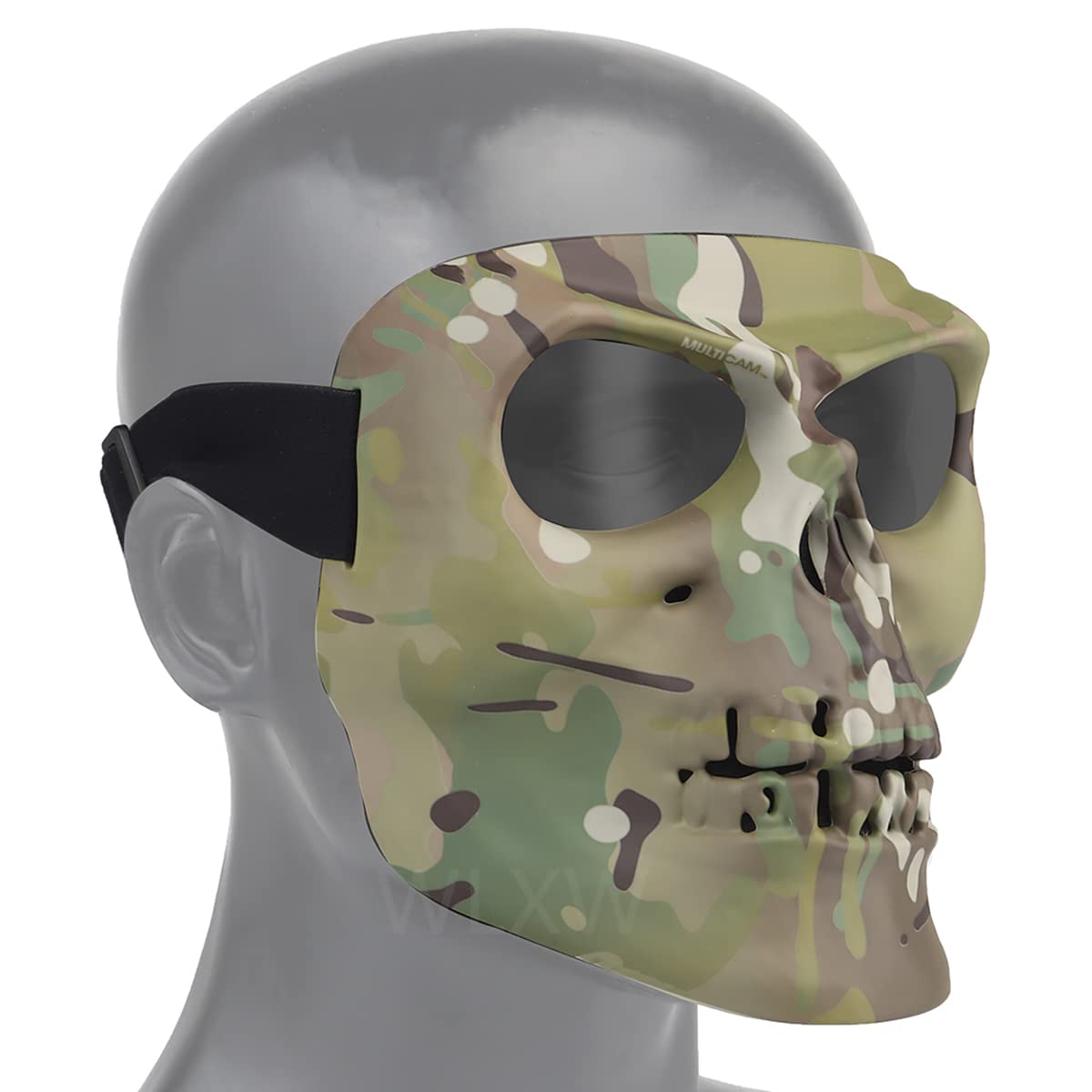 WLXW Masque Complet De Crâne Tactique, avec Visage De Cagoule De Cou De Bandana, pour Casque De Chasse De L'armée CS Wargame Masques De Cyclisme Militaires