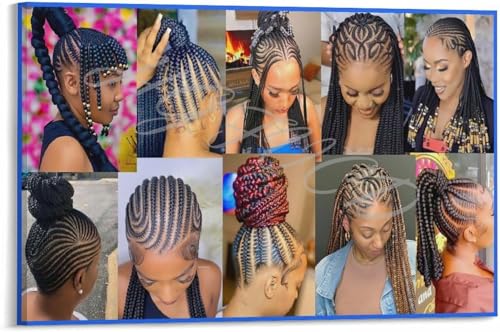 African Braid Hairstyle Poster Women's Hairstyle Braid Hairstyle Poster (12)